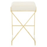 Azalea Ivory And Gold Finish Bar Stool