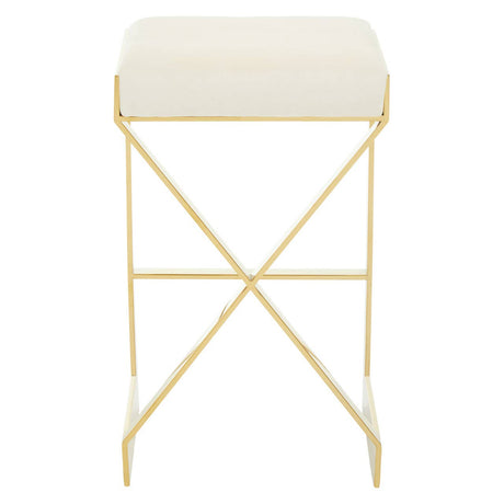 Azalea Ivory And Gold Finish Bar Stool