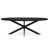 Arol Black Mango Wood Oval Dining Table