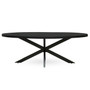Arol Black Mango Wood Oval Dining Table