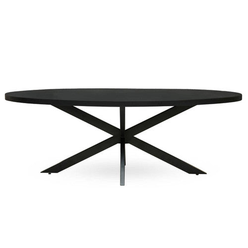 Arol Black Mango Wood Oval Dining Table