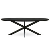 Arol Black Mango Wood Oval Dining Table
