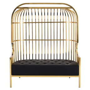 Eliza Two Seat Dome Cage Gold Finish Sofa