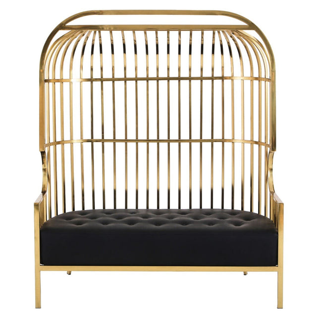 Eliza Two Seat Dome Cage Gold Finish Sofa