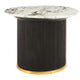 Doha White Marble Side Table with Fluted Base