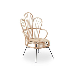 Java Natural Rattan Scalloped Back Chair
