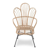 Java Natural Rattan Scalloped Back Chair