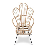 Java Natural Rattan Scalloped Back Chair