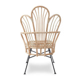 Java Natural Rattan Scalloped Back Chair