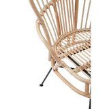 Java Natural Rattan Scalloped Back Chair