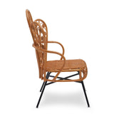 Java Natural Rattan Scalloped Back Chair