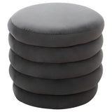 Helen Graphite Velvet Round Footstool