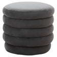 Helen Graphite Velvet Round Footstool