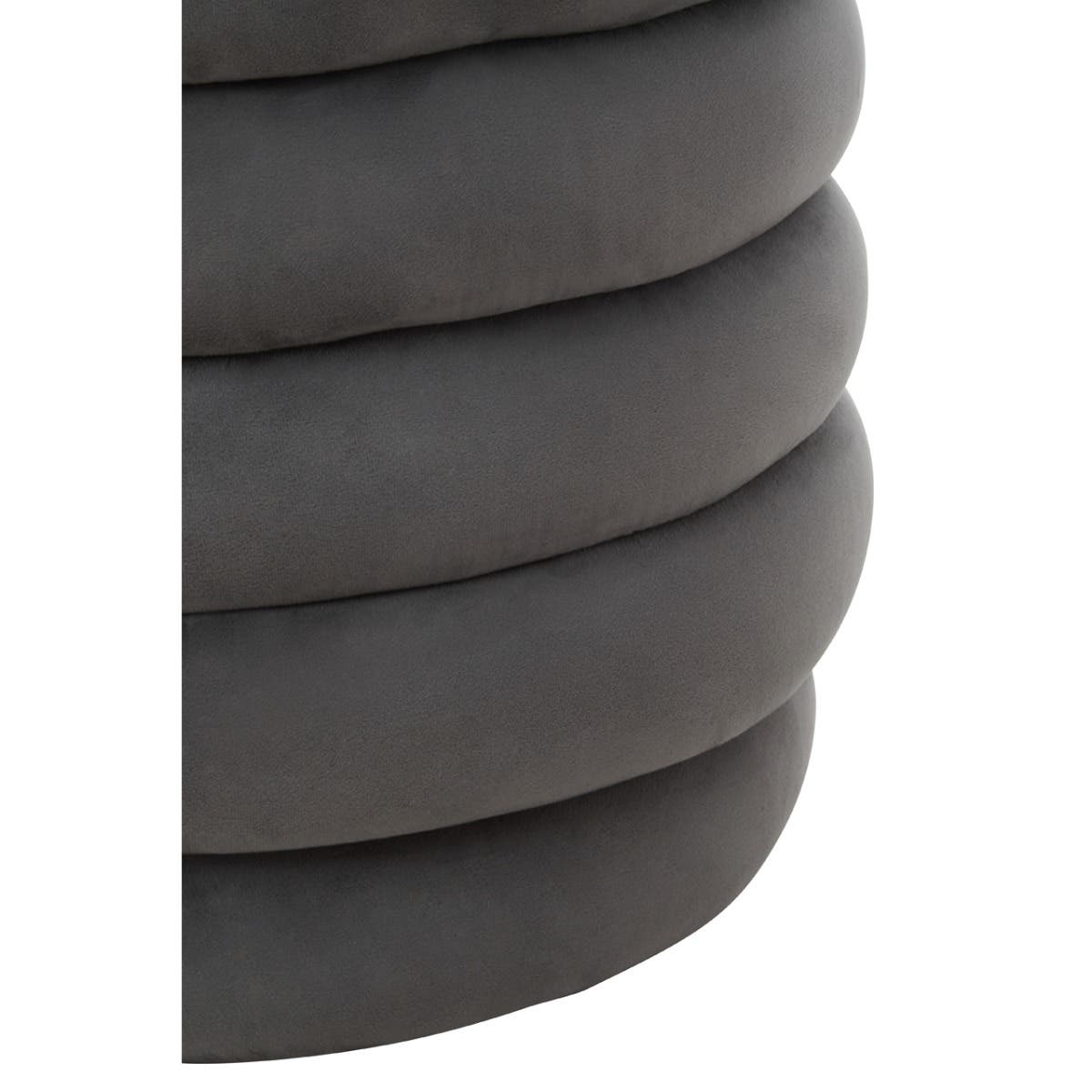 Helen Graphite Velvet Round Footstool