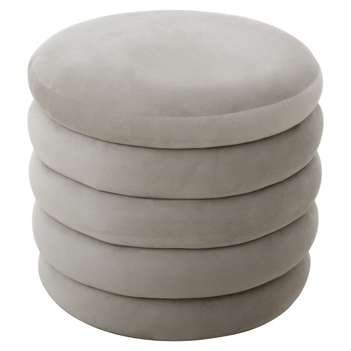 Helen Cream Velvet Round Footstool