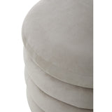 Helen Cream Velvet Round Footstool