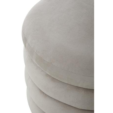 Helen Cream Velvet Round Footstool