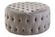 Haley Grey Velvet Round Tufted Footstool