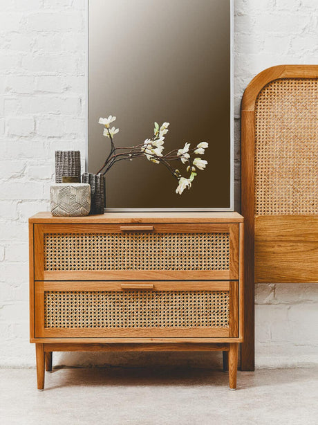 Lyon Natural Rattan And Oak Headboard