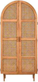 Lyon 2 Door Natural Rattan And Oak Cabinet