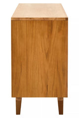 Lyon 4 Door Natural Rattan And Oak Sideboard