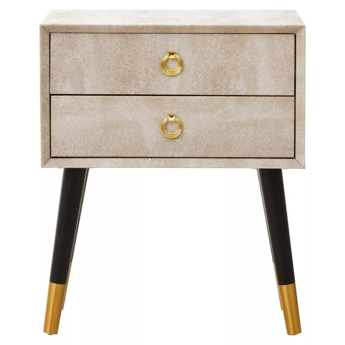 Cadio 2 Drawer Shagreen Effect Side Table