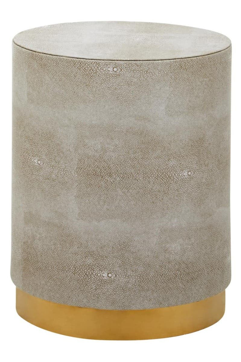 Cadio Shagreen Effect Round Stool and Side Table