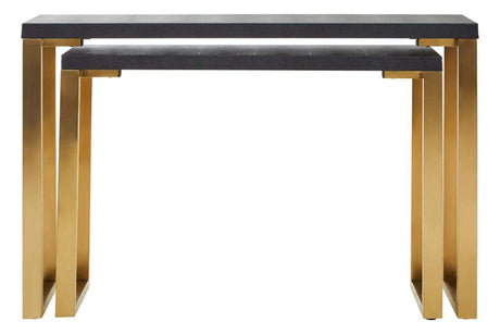 Cardoba Set Of Two Black Shagreen Console Tables