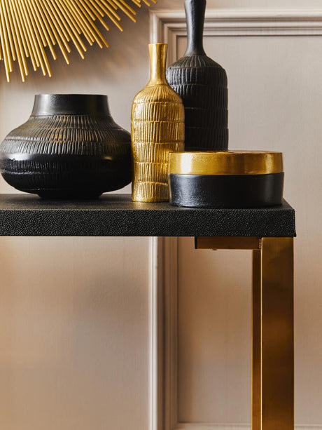 Cardoba Set Of Two Black Shagreen Console Tables