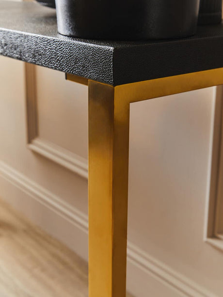Cardoba Set Of Two Black Shagreen Console Tables