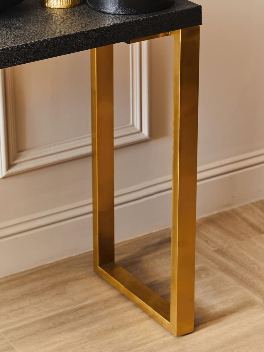Cardoba Set Of Two Black Shagreen Console Tables