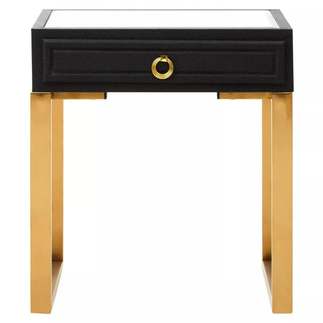 Cardoba Black Shagreen Side Table