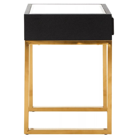 Cardoba Black Shagreen Side Table