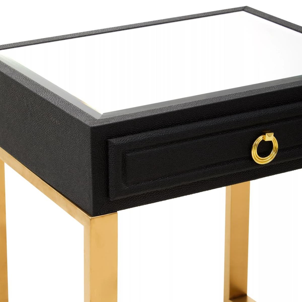 Cardoba Black Shagreen Side Table
