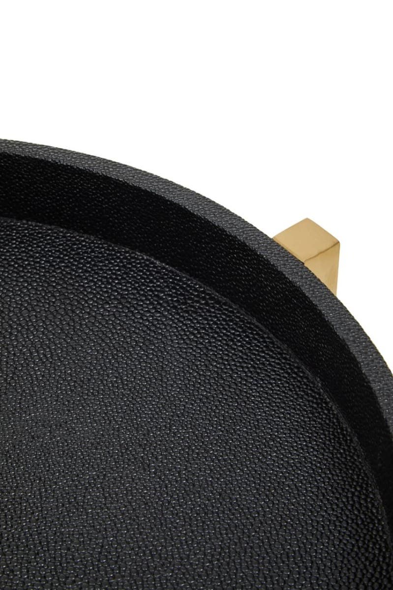 Cardoba Set Of Two Black Shagreen Tray Tables
