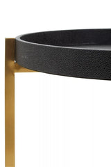 Cardoba Set Of Two Black Shagreen Tray Tables