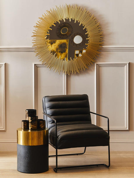 Cardoba Round Black Shagreen Stool