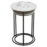 Mandoli Nest Of 2 White Marble Top Side Tables