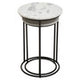 Mandoli Nest Of 2 White Marble Top Side Tables