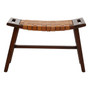 Inca Tan Leather Lattice Design Stool