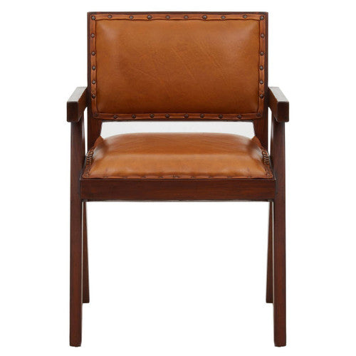 Inca Tan Leather Dining Chair