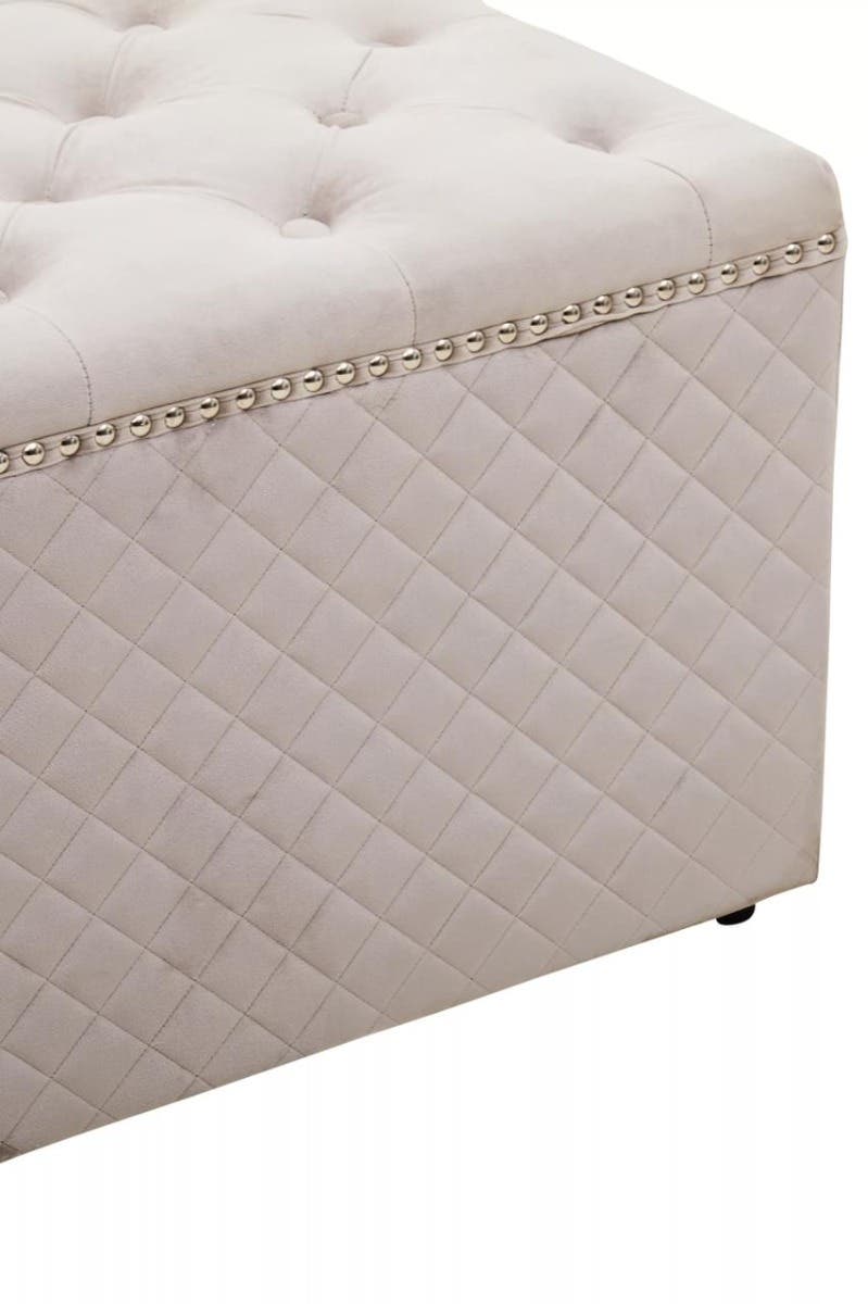 Zamora Square Mink Velvet Ottoman