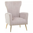 Zamora Mink Velvet Accent Chair With Gold Finish Legs