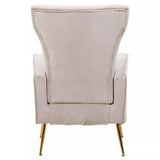 Zamora Mink Velvet Accent Chair With Gold Finish Legs