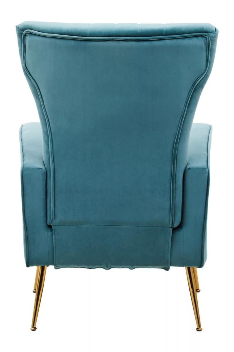 Zamora Green Velvet Accent Chair With Gold Finish Legs