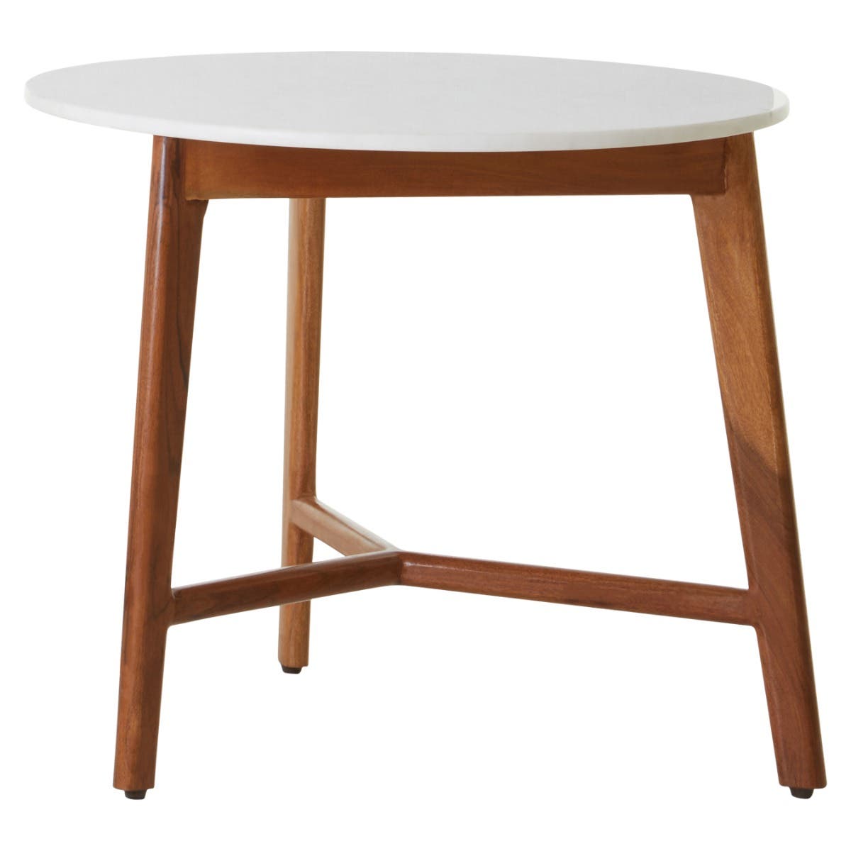 Myan White Marble Round Side Table