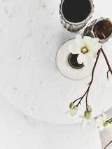 Myan White Marble Round Side Table