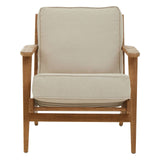 Hector Natural Linen and Oak Wood Armchair