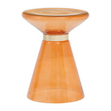 Martini Amber Glass and Gold Side Table