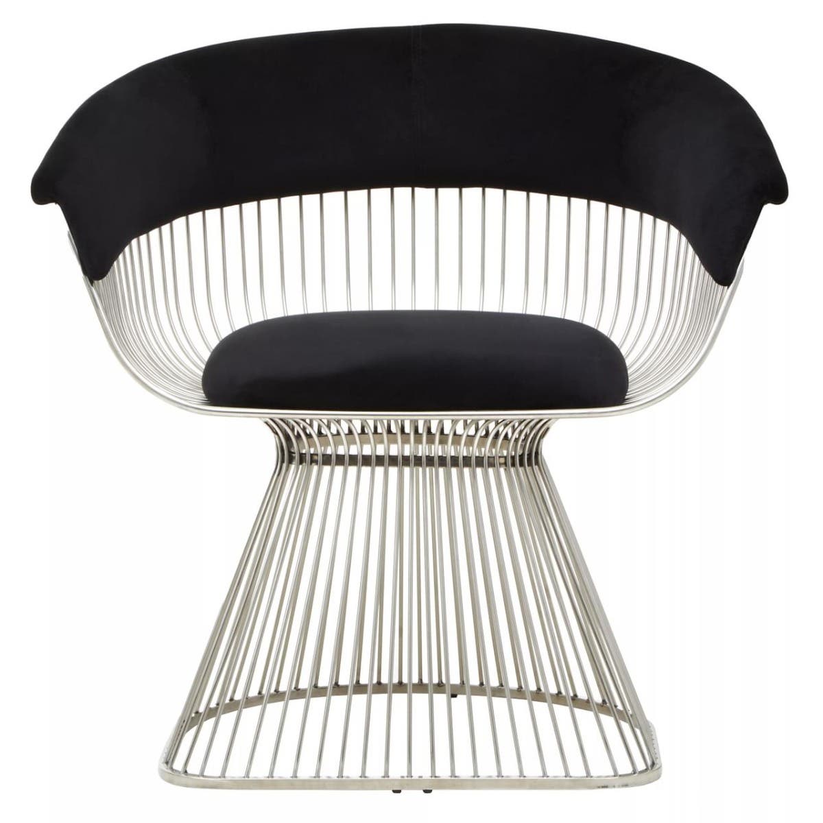 Vogue Black and Silver Velvet Chair